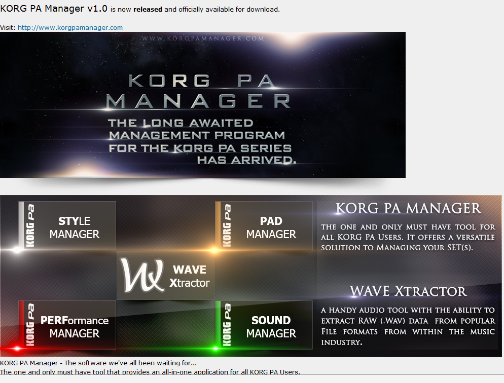 korg pa manager software
